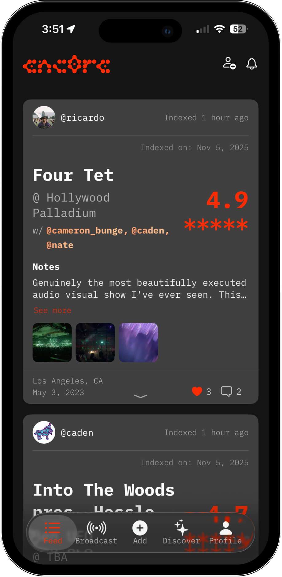 feed view mockup